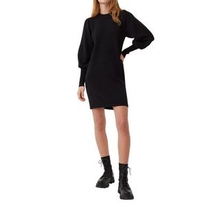 NWT French Connection Baby Soft Balloon Sleeve Sweater Dress Black Size Small